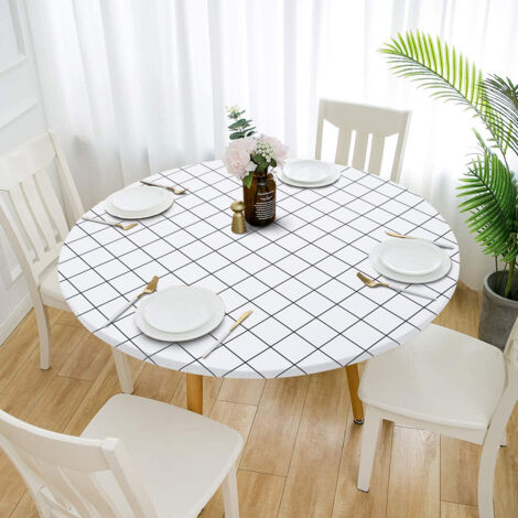 Nappe ronde imperméable résistante à l'huile Stretch Edge Home Decor (140cm)