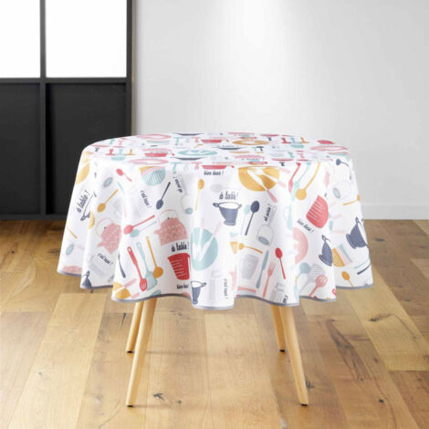 Nappe Ronde Imprimé "Kitchen" 180cm Multicolore