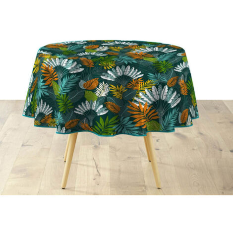 Nappe Ronde Imprimé "Panazio" 160cm Vert