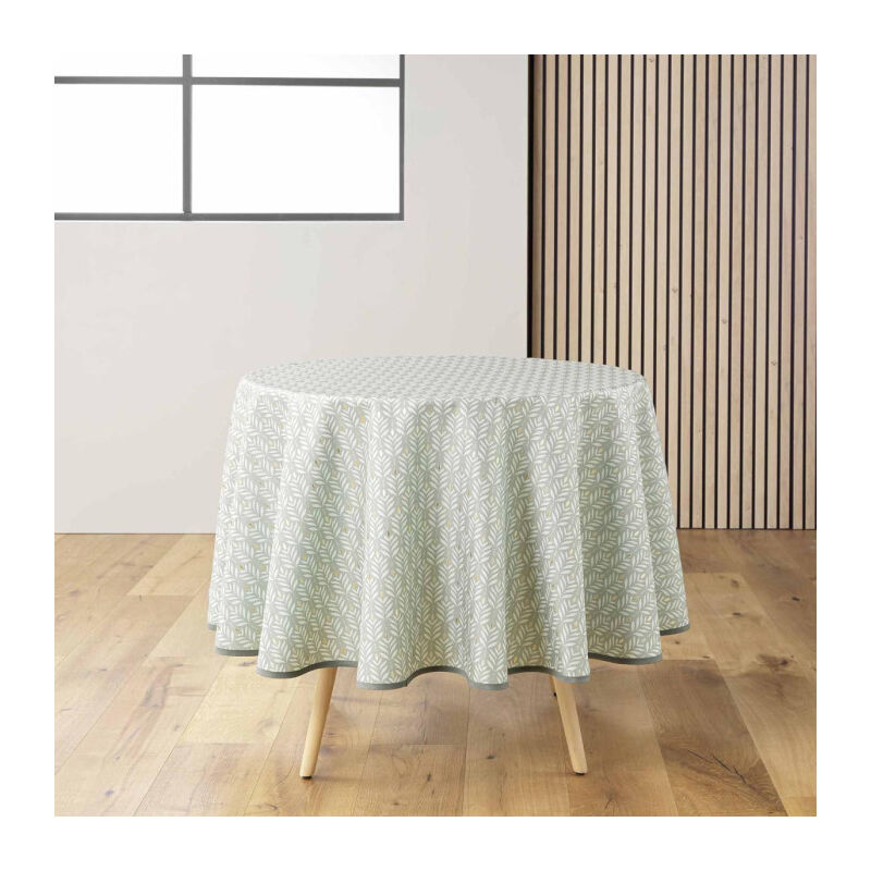 Nappe Ronde Imprimé 'Piana' 180cm Sauge Nappe Ronde Imprimé 'Piana' 180cm Sauge