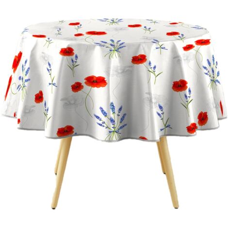 Nappe ronde imprimée coquelicots ARLES