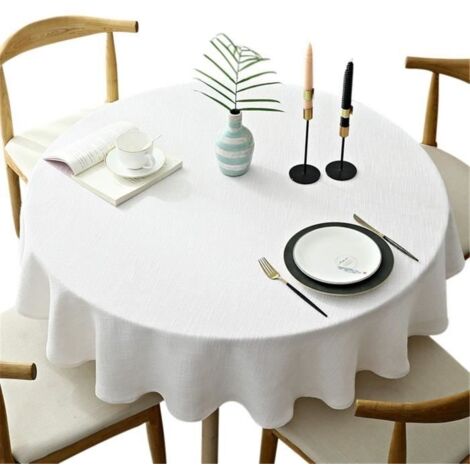 Nappe ronde lourde, nappe décorative unie, nappe cuisine, Beige, 120 cm