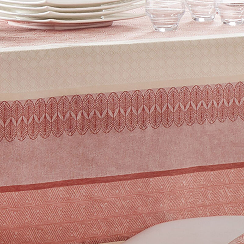 Homemaison - Nappe ronde/ovale enduite Charleston Orange corail 170x240 cm