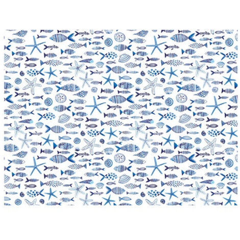 Nappe Rouleau Noblessa Toile Cirée Bluefish 20 M X 140 Cm - Noblessa