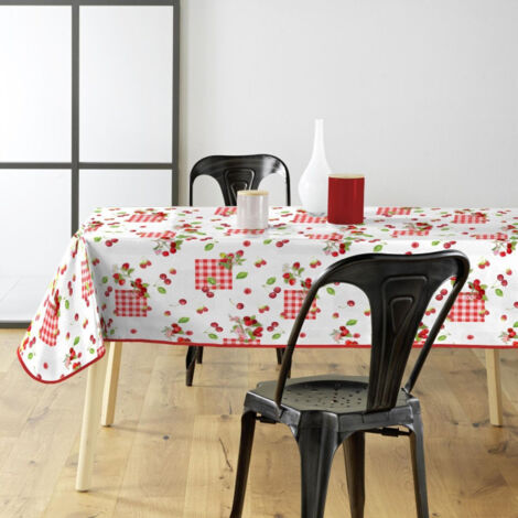 Nappe Toile Cirée "Cerise" 140x240cm Rouge