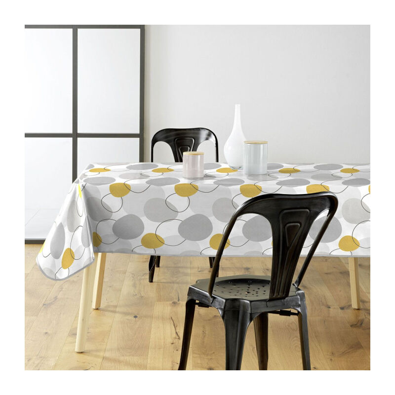 Nappe Toile Cirée "Disco" 140x240cm Jaune