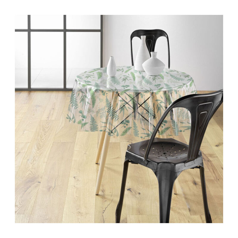 Nappe Toile Cirée Ronde 'Aurea' 140cm Vert Nappe Toile Cirée Ronde 'Aurea' 140cm Vert