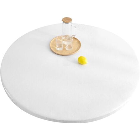 Nappe transparente, 120 cm, ronde en TPU avec élastique, imperméable, protection de table pour bureau, table, table à manger