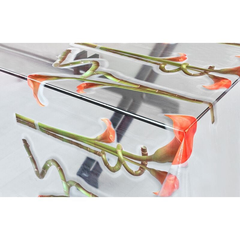 Nappe Transparente Moderne Résistant Aux Taches Différentes Tailles Feuilleté PVC Nappe De Table Cristal Imprimé (A) - 140x400 Cm