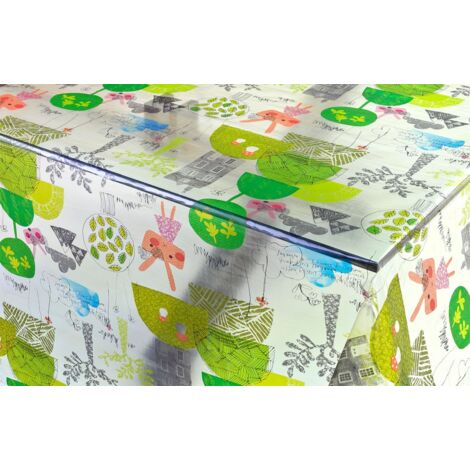 Nappe Transparente Moderne Résistant Aux Taches Différentes Tailles Feuilleté PVC Nappe De Table Cristal Imprimé (C) - 140x300 Cm