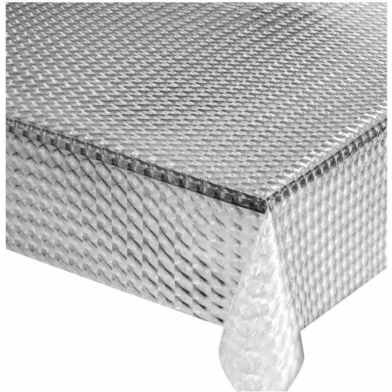 Nappe Transparente Moderne AntiTaches Plastifié Couverture de Table en Pvc Brillant Dis.4 - 140x280 cm