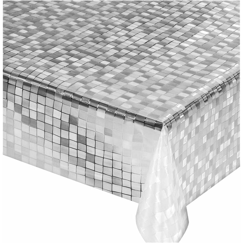 Nappe Transparente Moderne AntiTaches Plastifié Couverture de Table en Pvc Brillant Dis.A - 140x240 cm