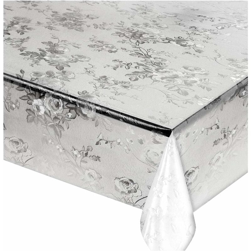 Nappe Transparente Moderne AntiTaches Plastifié Couverture de Table en Pvc Brillant Dis.C - 140x240 cm