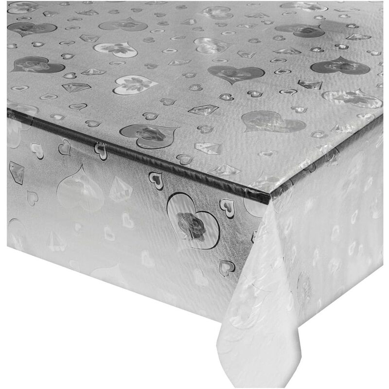 Nappe Transparente Moderne AntiTaches Plastifié Couverture de Table en Pvc Brillant Dis.E - 140x500 cm