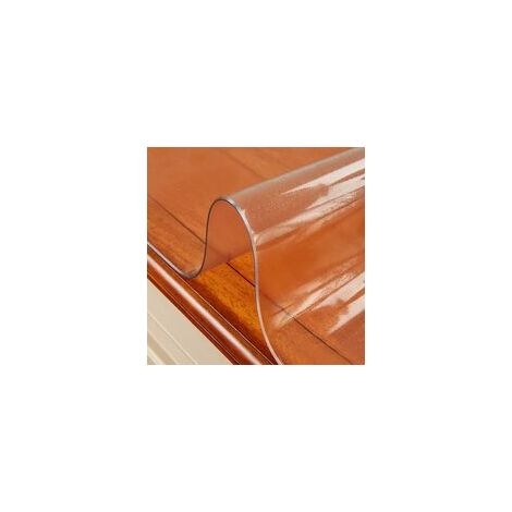 Nappe Transparente Rectangulaire en Verre Souple en PVC,Protection de Table de 1.5mm,Nappe Étanche/Anti-Huile,pour Tables Basses,Bureau,Tapis de Sol Antidérapants (70x140cm/28x55in)