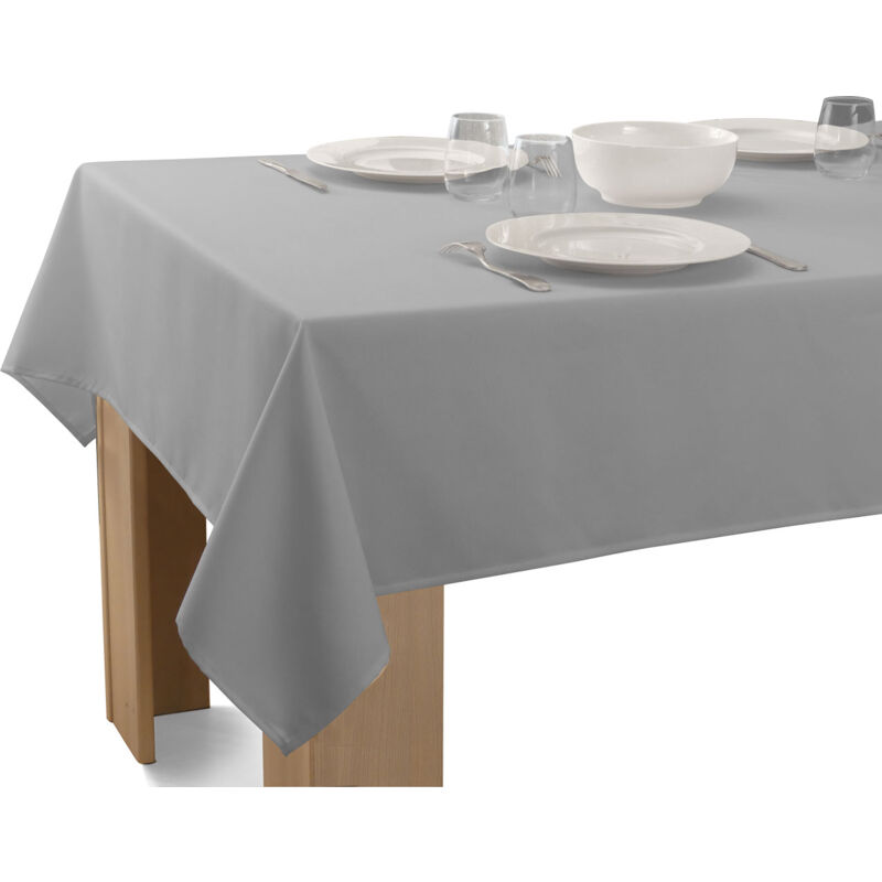 Le Linge De Jules - Nappe Unie Anti-taches Gris clair - Rectangle 150 x 200 cm