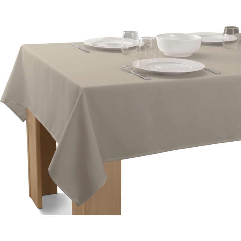 Le Linge De Jules - Nappe Unie Anti-taches Ficelle - Rectangle 150 x 240 cm