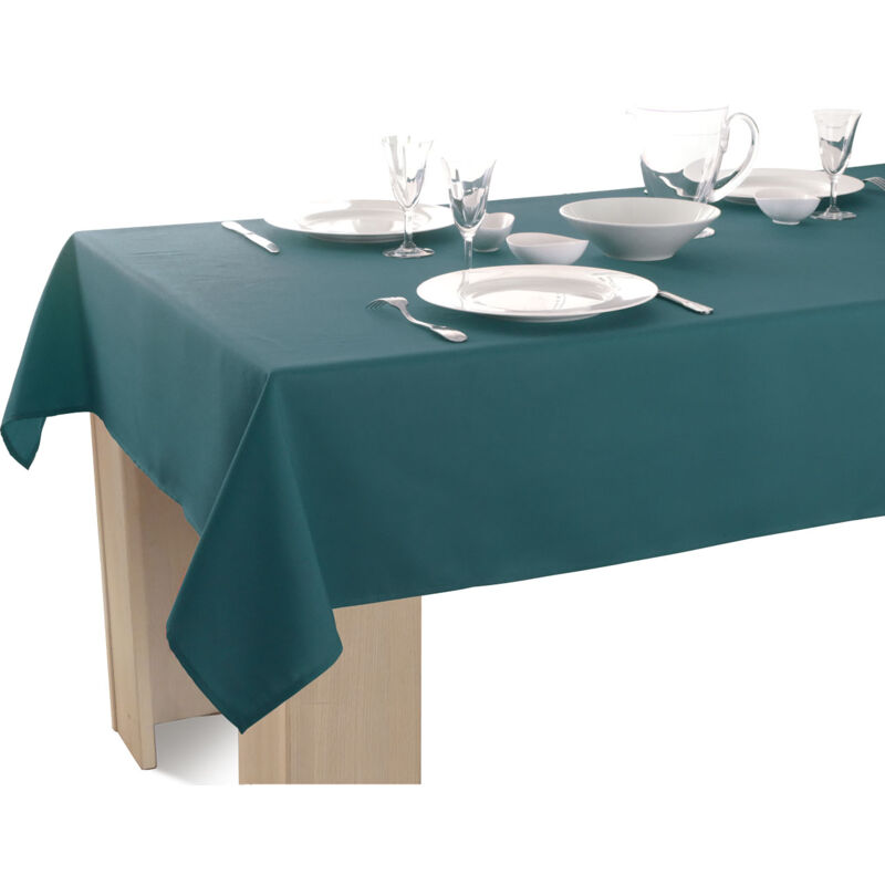 Le Linge De Jules - Nappe Unie Anti-taches Bleu - Rectangle 150 x 240 cm
