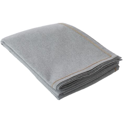 Nappe unie avec feston en jute Gris 140x300 cm