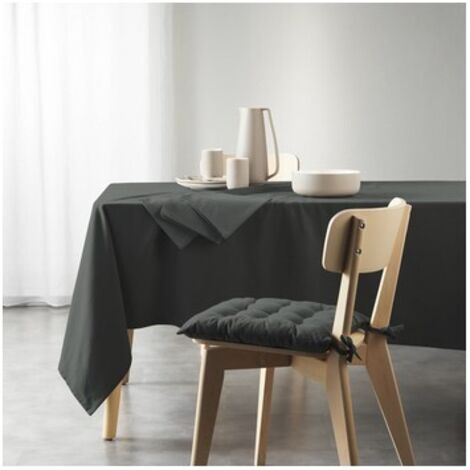 Nappe unie en coton recyclé Gris anthracite 140x240 cm