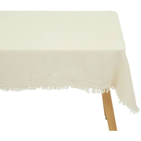 Nappe Vela 150x250cm blanc chaud en gaze de coton - Atmosphera créateur d'intérieur