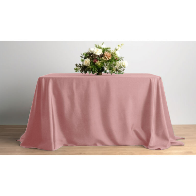 Nappe VELOURS MAT rose poudré pour table 230x230cm