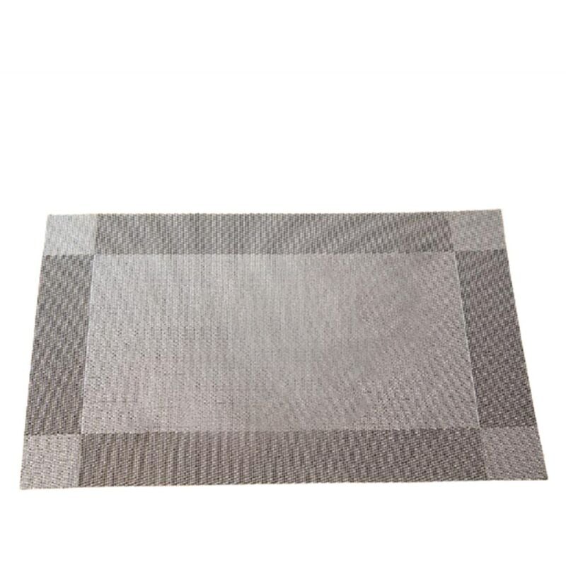 napperon pvc western napperon cadre unique isolation thermique tampon hôtel famille tapis de table jetable gris argent