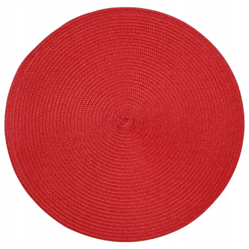Napperon rond décoratif en paille rouge de 38 cm de diamètre
