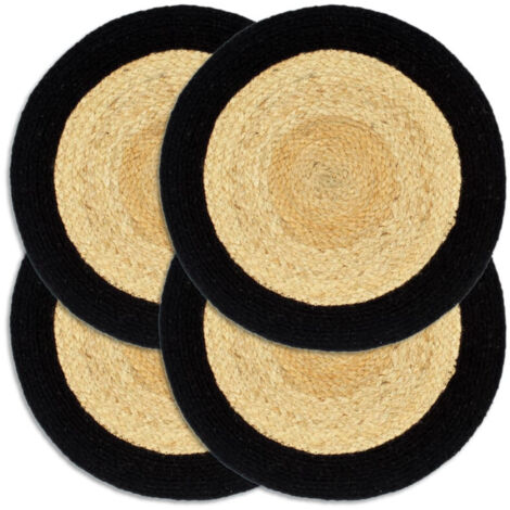 fanquare Lot de 6 Sets de Table Ronds Bohème en Papier 38cm, Tressés Campagnards Résistants à la Décoloration pour Maison, Café ou Événements, Beige