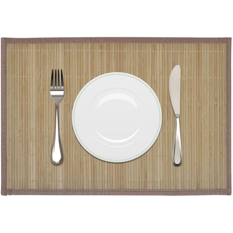 Maisonchic - Napperons 6 pcs,Sets de table Bambou 30 x 45 cm Marron ASAF58525 design in