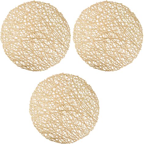 Napperons pour Table à dîner métallique creux ligne cercle napperons vinyle napperons pour décor de Table mariage or