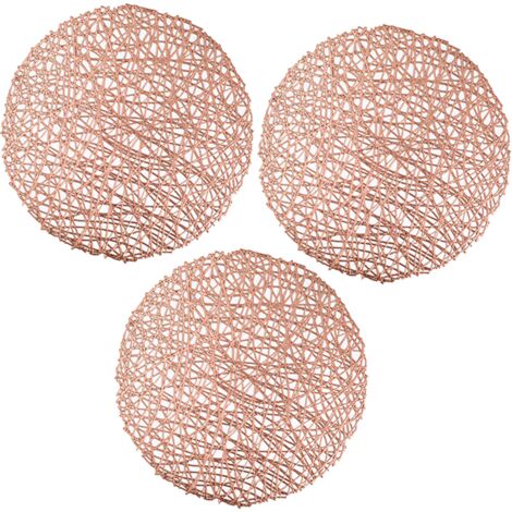 Napperons pour Table à dîner métallique évider ligne cercle napperons vinyle napperons pour décor de Table mariage or Rose