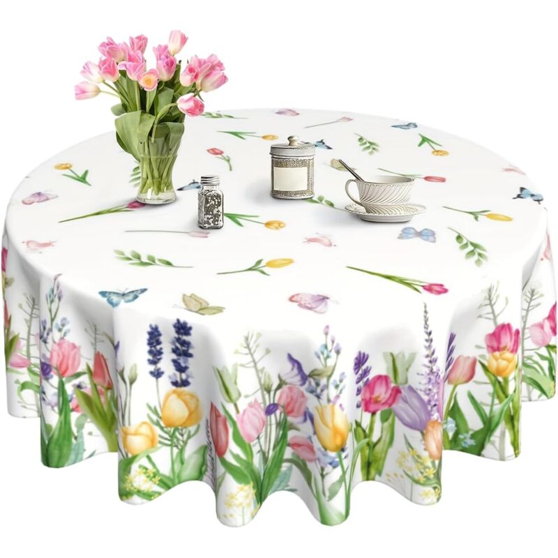 Nappes de Pâques en tissu lavable 177,8 cm Décoration printanière Pour