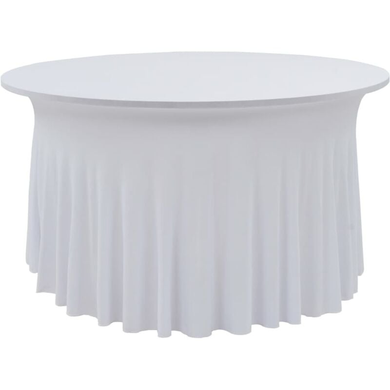 Nappes élastiques de table avec jupon 2 pcs 180x74 cm Blanc
