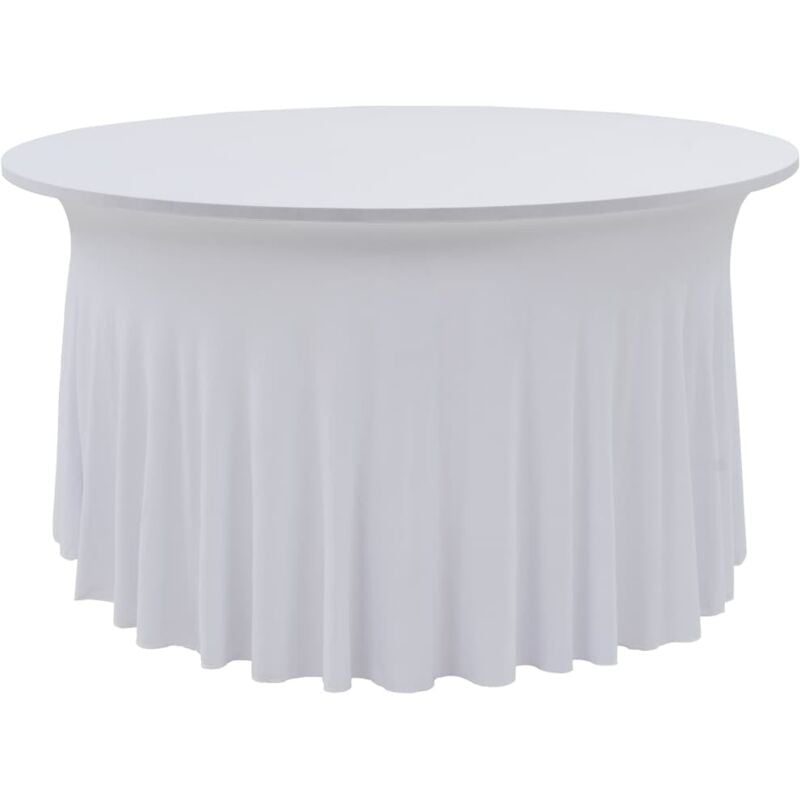 Nappes élastiques de table avec jupon 2 pcs 150x74 cm Blanc Vidaxl