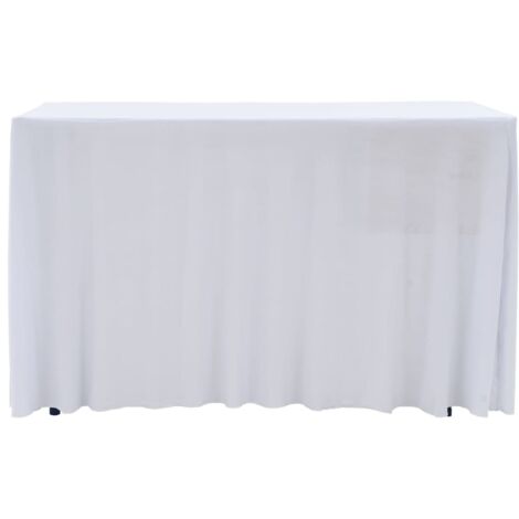 Nappes élastiques de table avec jupon 2 pcs 120x60,5x74cm Blanc CFW598010