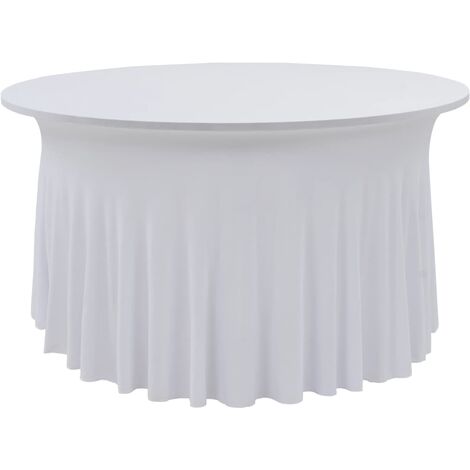 Nappes élastiques de table avec jupon 2 pièces 180x74 cm Blanc DEC022462