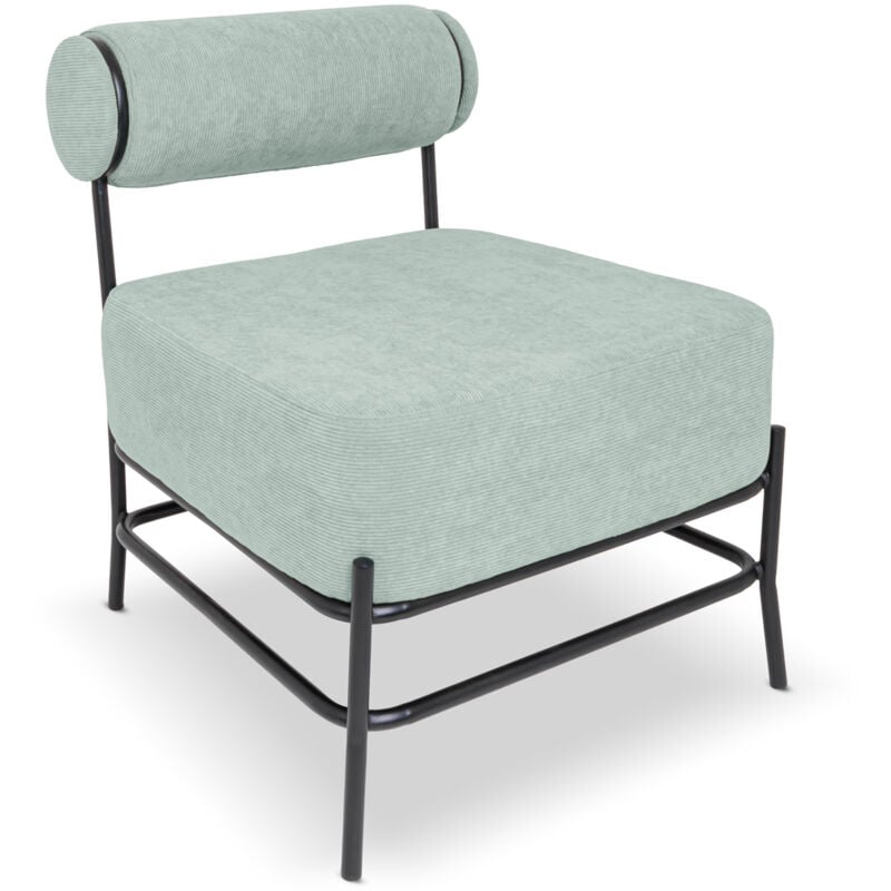 Frankystar - Nara - Fauteuil design en métal et velours côtelé