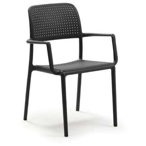 Nardi Bora Sedia con Braccioli da Giardino in Fiberglass - Antracite