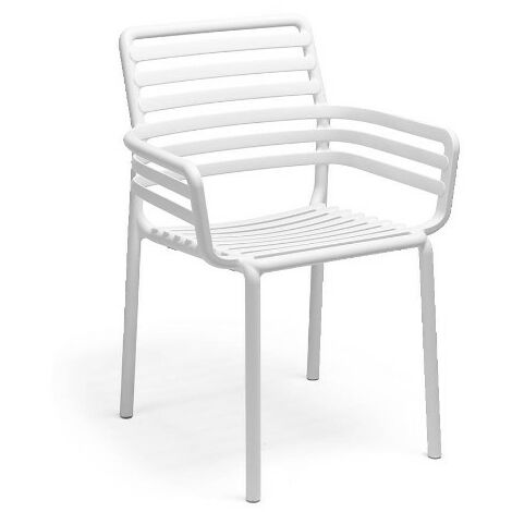 Nardi Sedia Doga Armchair con Braccioli da Esterno in Fiberglass - Bianco