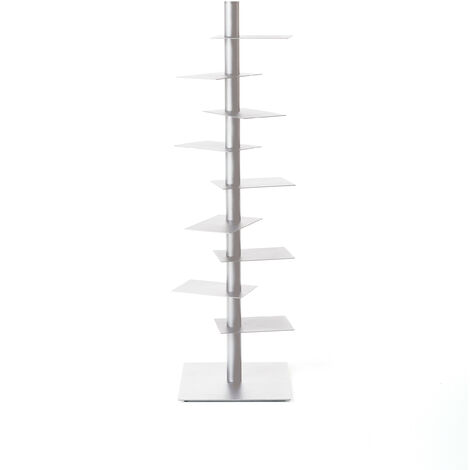 Nardo  Bianco - h 150 cm libreria autoportante a colonna ripiani girevoli scaffali libri originale BBB Italia design Michele Franzina acciaio metallo salotto casa ufficio