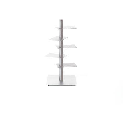 Nardo Bianco - h 95 cm libreria autoportante a colonna ripiani girevoli scaffali libri originale BBB Italia design Michele Franzina acciaio metallo salotto casa ufficio