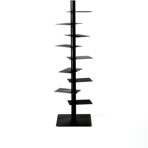 Nardo Nero opaco - h 150 cm libreria autoportante a colonna ripiani girevoli scaffali libri originale BBB Italia design Michele Franzina acciaio metallo salotto casa ufficio