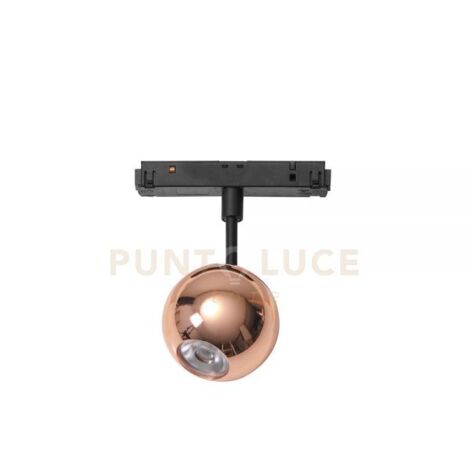 NARDO SP - FARETTO PROIETTORE REGOLABILE RAME TONDO INCASTRO MAGNETICO PER BINARIO 48V 3000K 410LM 8,5W