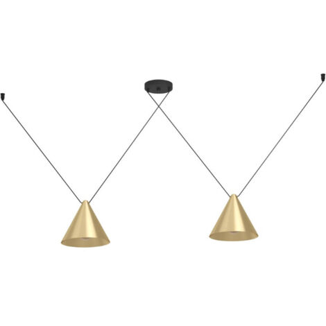 Narices légères suspendues 1 acier noir E27 2x40w L: 173 cm B: 26cm H: 110cm Dimmable