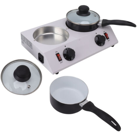 Naroote Schokoladenmaschine, elektrischer Hochleistungsschmelztopf - thermostatischer Überhitzungsschutz, 2 Behälter für Desserts (EU-Stecker 220V).