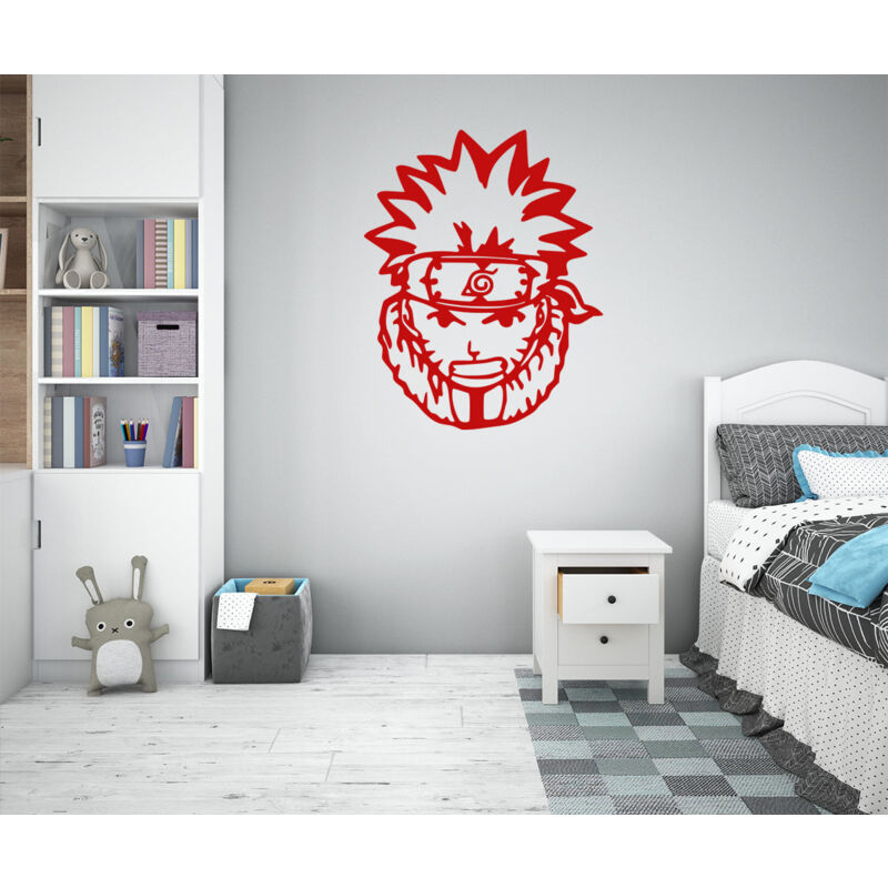 Image of Naruto - Adesivo murale wall sticker in vinile 55x70 cm - Colore: Rosso
