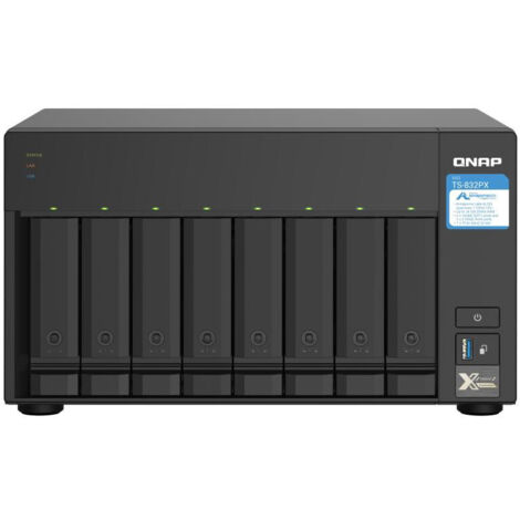 NAS tour QNAP TS-832PX-4G 8 baies 4 Go 2x10GbE+2x2.5GbE