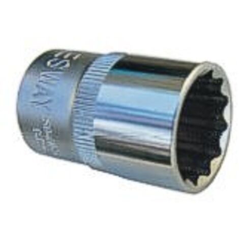 Nasadka Dodecagonal Jonnesway 1/2" 30mm, herramienta profesional, alta resistencia, ideal para trabajos mecánicos exigentes, fabricada en acero Cr-Mo, corta y duradera.