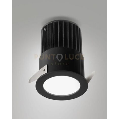 NASCA FARETTO INCASSO TONDO NERO D.6,2CM C/DRIV 12W 3000K 1150LM